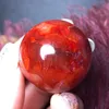 Natural Gemstone Red Agate Figures Carnelian Sphere Crystal Ball Reiki Globe Home Decory Decorative Objects Figurines303p