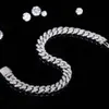 14mm 925 Splitter aus Moissanit Halsketten Hip Hop Kubaner Linkkette Männer Weiß Gold plattiert Diamant Halskette