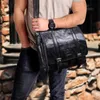 Krótkie kreski Warzywne Warzywne Mężczyzny na 13 -calowy laptop ze skórzanym bifoldowym Casual Business Mężczyzna Messenger Bag Big torebka 231205