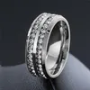 ZORCVENS Trendy Rvs Crystal Zirkoon Verlovingsringen Voor Mannen Bruiloft Sieraden Accessoires Gift Mode Mannen Rings261I