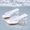 Sandali 2023 pantofole da donna trasparenti pantofole moda da donna tacchi alti scarpe casual da donna in pelle PU infradito scarpe da spiaggia