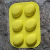 6 Holes Silicone Lemon Cake Moulds Yellow Lemons Shaped Chocolate Candy Cookie Moulds Ice Cube Jelly Pudding Dessert Baking Moulds Q815