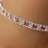 Anklets Real 925 Sterling Silver Prong Setting Tennis Chain Anklet Zirconia Wedding Jewelry Beach for Bridal255b