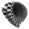 Baskar svartvit checkerboard motorhuv hatt goth utomhus skallies mössa hattar för män kvinnor stickar varmt huvud wrap unisex cap