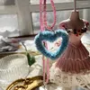 Pendant Necklaces Bohemian Beaded Plush Love Heart Necklace Colored Seed Bead Short Pink Blue Summer Rice Jewelry Dropship