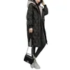 Mulheres para baixo Parkas preto com capuz quente casaco mulheres jaqueta longa inverno solto jaquetas femininas casaco moda grossa parkas senhora outwears 201128