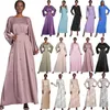 Abbigliamento etnico che borda Abaya Dubai Turchia Caftano Donna Musulmana Maxi Abito Islamico Eid Ramadan Abito da festa Jalabiya Robe Caftano Abiti