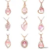 s sier rose quartz cat eye crystal Stone Pendantネックレス女性のための宝石ファッションジュエリー