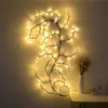 Decorações de Natal 45/144 LED Vines Light Strings Halloween Garland DIY Willow Vine Branch para sala de parede decoração de festa de casamento 231204