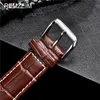 Titta på band Calfskin Leather Watch Strap 16mm 18mm 20mm 22mm 24mm Watchband For Women Män Titta på tillbehör Solid Black Brown 231204