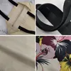 BAG Chines Style Sgellimento Stampare uccelli fati di lino di lino di alta qualità da donna con shopper eco-friendly shopper