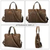 Briefcases CONTACT'S Genuine Leather Men Briefcase Vintage Laptop Handbag Casual Shoulder Bag Large Capacity Messenger for 13''16'' 231205