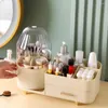 Förvaringslådor Space-Saving Makeup Organizer Rotating Cosmetic Box med lådor Dammsäkra för läppstift