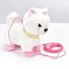 Robot Dog Sound Control Interactive Dog Electronic Toys Plush Puppy Pet Walk Bark Leash Teddy Toys For Children Birthday Gifts LJ2225T