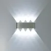 Apliques de pared LED rectangulares modernos de 8W, lámpara de aluminio de alta potencia, 8 luces LED de pared arriba y abajo, luz de punto para escalera, 2 uds.302L