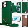 iPhone Case Tasarımcı İPhone 15 Pro Maks Kılıf Kılıfı Kart Tutucu Apple iPhone 14 Pro MAX 13 Pro 12 11 Xr XS Max 15 Plus Kılıf Deri Crossbody Üçgen P Mobil Kapak