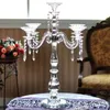 Ręcznie robione 5Arms Crystal Candle Holder Manufactory Candelabra Centerpieces2538