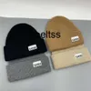 2024 Winter Couple Letter Cloth Knit Soft Triple Fold Thick Warm Hat Outdoor Sport Cold Cap Ins Popular Colors Hat