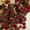 Dekorativa blommor kransar party Joy 5pcs 2,55 m Fake Rose Vine Artificial Flower Hanging Garland Plants Rose Ivy For Home Wedding Party Garden Craft Decor 231205