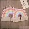 Wanddecoratie Nodic Stijl 8 Lijnen Handgeweven Regenboog Rame Wandtapijt Baby Jongens Meisjes Kinderkamer Hangend Speelgoed Thuis Drop Delivery Moederschap Nu Dhhry