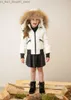 Piumino AS Piumini invernali per bambini cappotti dal design bomber con pelliccia naturale Q231205