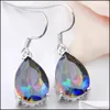 Dangle & Chandelier 6 Pairs Luckyshine Superb Drop Shiny Rainbow Mystic Topaz Gems 925 Sterling Sier Plated Earrings Russia Canada Jew Dhaef