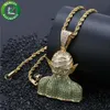 Gelado para fora pingente hip hop jóias dos homens corrente de ouro designer colar dos desenhos animados pingente micro pavimentado cz diamante pedra moda luxo acc223n