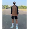 Męskie koszulki T Pure Cotton Casual Style Black Brown Dopasowanie długiego rękawu T-shirt dla mężczyzn z modnym designem