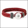 Braccialetti con ciondoli Bracciale elasticizzato grazioso Bottoni automatici fai-da-te Gioielli Braccialetti con ciondoli Braccialetti con ciondoli Sier Ginger Infinity Leather Drop Delivery Dh9Rm