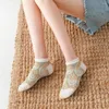 Women Socks Japan Style Frilly Ruffle Summer Cotton Breathable Low Cut Ankle Floral Embroidery Harajuku Kawaii Cute Short