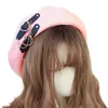 Bérets Sweet Cool Punk Hat Girls Heart Buckle JK Bonnet japonais Preppy Girl