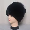 BeanieSkull Caps Moda Chapéus de Pele para Mulheres Inverno Real Rex Rabbit Hat Fox Fur Tricô Feminino Quente Neve Caps Senhoras Elegantes Princesa Beanies Cap 231205