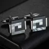 Cuff Links Round Cufflinks Mens For Business Shirt Wedding Party Men Cufflink Solid Cloth Rectangle Stripe Cuff links Accessories Wholesale R231205