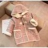 Donsjas Kinderbovenkleding Jassen Plaid Print Capuchon Fleecejas voor meisjes Winterjas Kleding voor kinderen van 2-9 jaar Babymeisjesjas Q231205