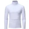 Abiti da uomo A3051 Autunno Inverno Termico Manica Lunga Rotolo Dolcevita T-Shirt Tinta Unita Magliette e camicette Maschile Sottile di Base Stretch Tee Top