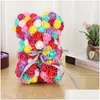 Decoratieve Bloemen Kransen Valentijnsdag Cadeau 40 Cm Rode Roos Teddybeer Bloem Kunstmatige Decoratie Kerst Drop Delivery Thuis Ga Dhd0D