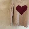 Ensembles HoneyCherry hiver filles aiment pull à manches à bulles couleurs contrastées pull col rond tricoté 231205