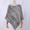 Chales Piel de conejo genuina Punto de piel natural Poncho Moda Abrigo Abrigo Mantón Señora Bufanda Piel natural Fiesta de bodas Cabo al por mayor 231204