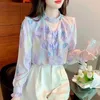 Women's Blouses Long Sleeve Chiffon Shirt Spring And Autumn 2023 Fashion Top Age Reducing Beautiful Foreign Style Small