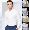 Chemises décontractées pour hommes Micro élastique résistant antisalissure imperméable à l'huile hommes à manches longues et courtes trois prévention