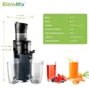 Cold Press Juicer With Feed Chute, Tritan Material, Slow Juicer Machines, Heavy Duty, Masticating Juice Extractor Fits Whole Fruits & Veggies, Easy To Clean