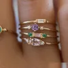 Pierścienie opaski Crystal cyrkon Złoty pierścień Zestaw 4 szt./Zestaw Vintage Bohemian Women Imbagement Party Biżuteria Dostawa Dhend Dhend