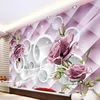 Nuovo personalizzato 3D bellissimo dipinto a mano Purple Rose 3D TV murale 3d wallpaper262C