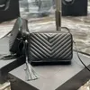 Crossbody Camera Quilted Bag Tassel Pendant Shoulder Bags Women Handbag Designer Purse Flap Wallet Stripes Double Zip Pochette Cowhide