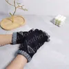 Autumn Winter Knitted Gloves Designer Metal Triangle Wool Mittens Outdoor Windproof Plush Five Fingers Gloves for Women Cycling Ski