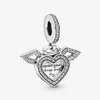 Neue Ankunft Charms 925 Sterling Silber Herz und Engel Flügel Baumeln Charme Fit Original Europäischen Charm Armband Mode Schmuck Acc292c