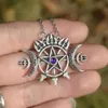 Colares com pingente Sigil de Hecate Triple Moon Pentagrama Colar Gótico Wicca JóiasColares com pingentePendant289K