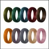 Band Rings Sile Wed Ring For Men Women Engagement Wedding Jewelry Sport Elastic Rubber Drop Delivery Dh2J0