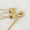 Chains 26 Alphabet Square Pendant Necklace Women MOM Men Gold Plated Initial Letter Link Chain Collar Punk Jewelry Gift