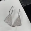 Mode Klassieke Driehoek Hanger Charm Oorbellen zijn Volledige Diamanten Designer Oorbellen voor Women210W